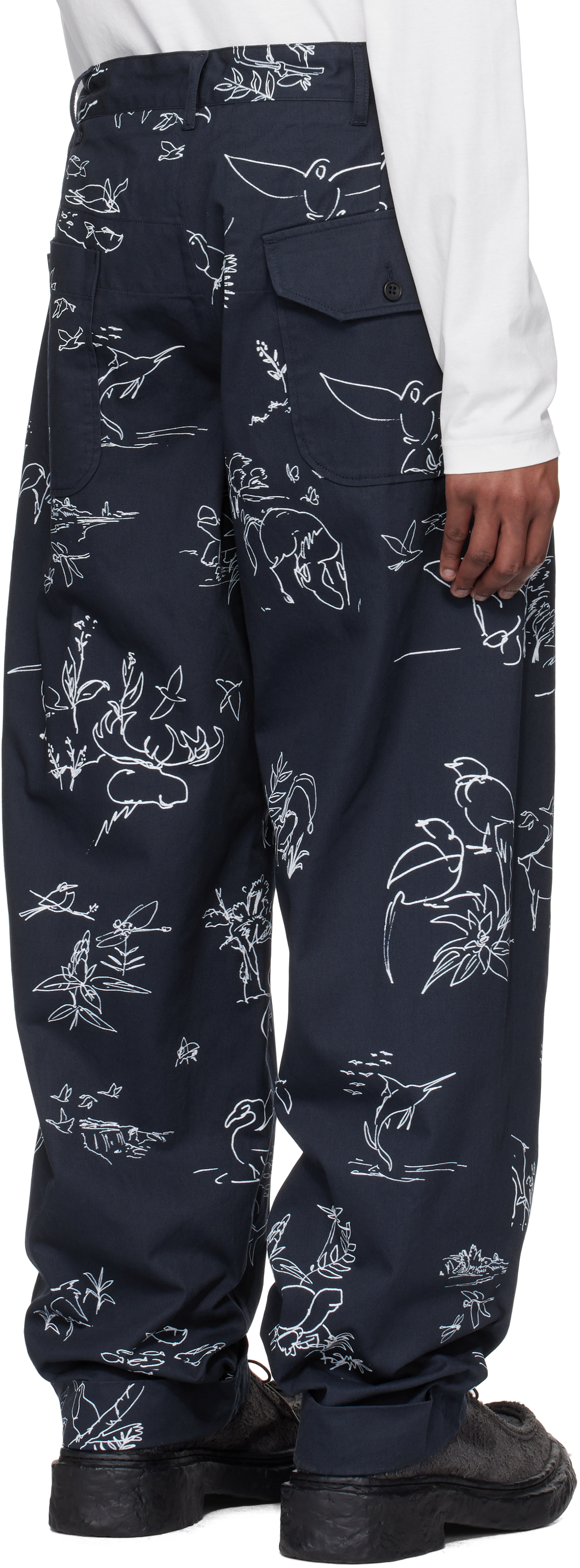Engineered Garments Navy Carlyle Trousers