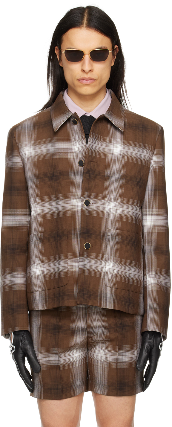 Ernest W. Baker brown spread collar jacket - Realry: A global