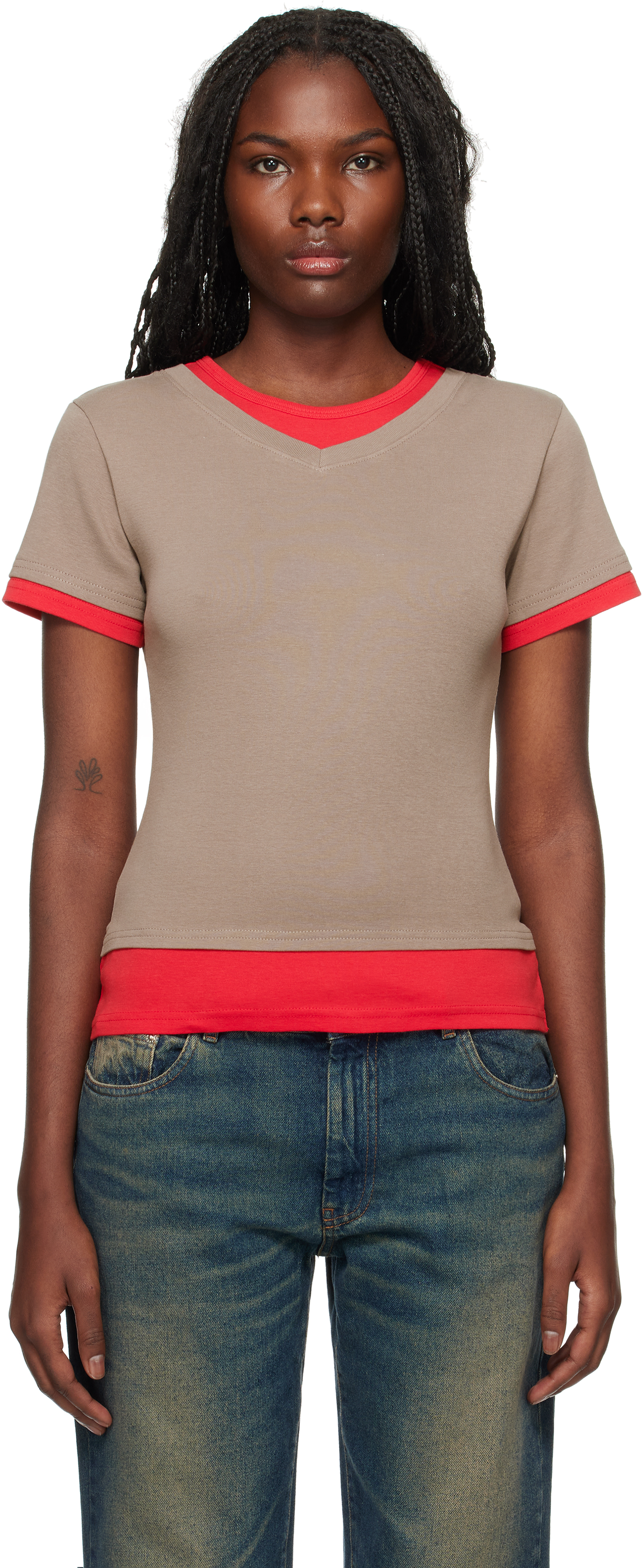 Gimaguas Taupe & Red Rio T-shirt