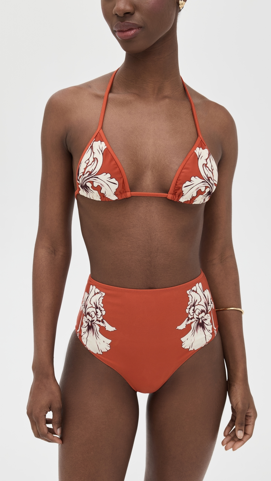 La DoubleJ Triangle Bikini Top Dark Orange