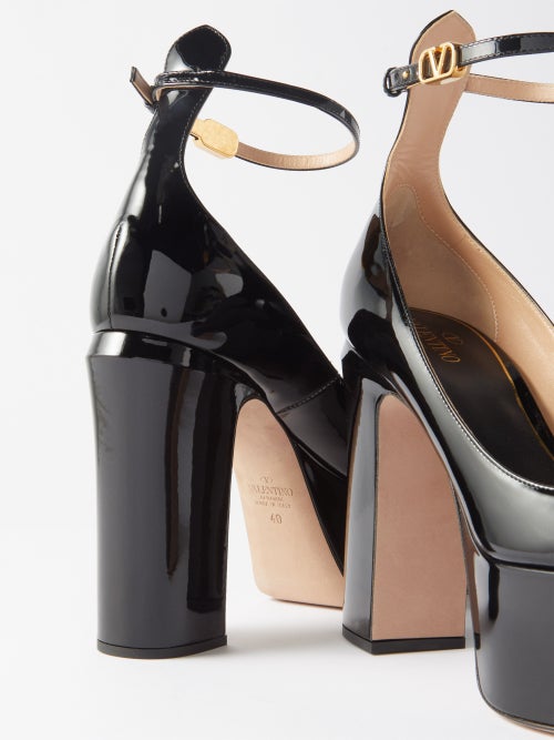 Black Tan-Go 120 patent-leather platform pumps, Valentino Garavani