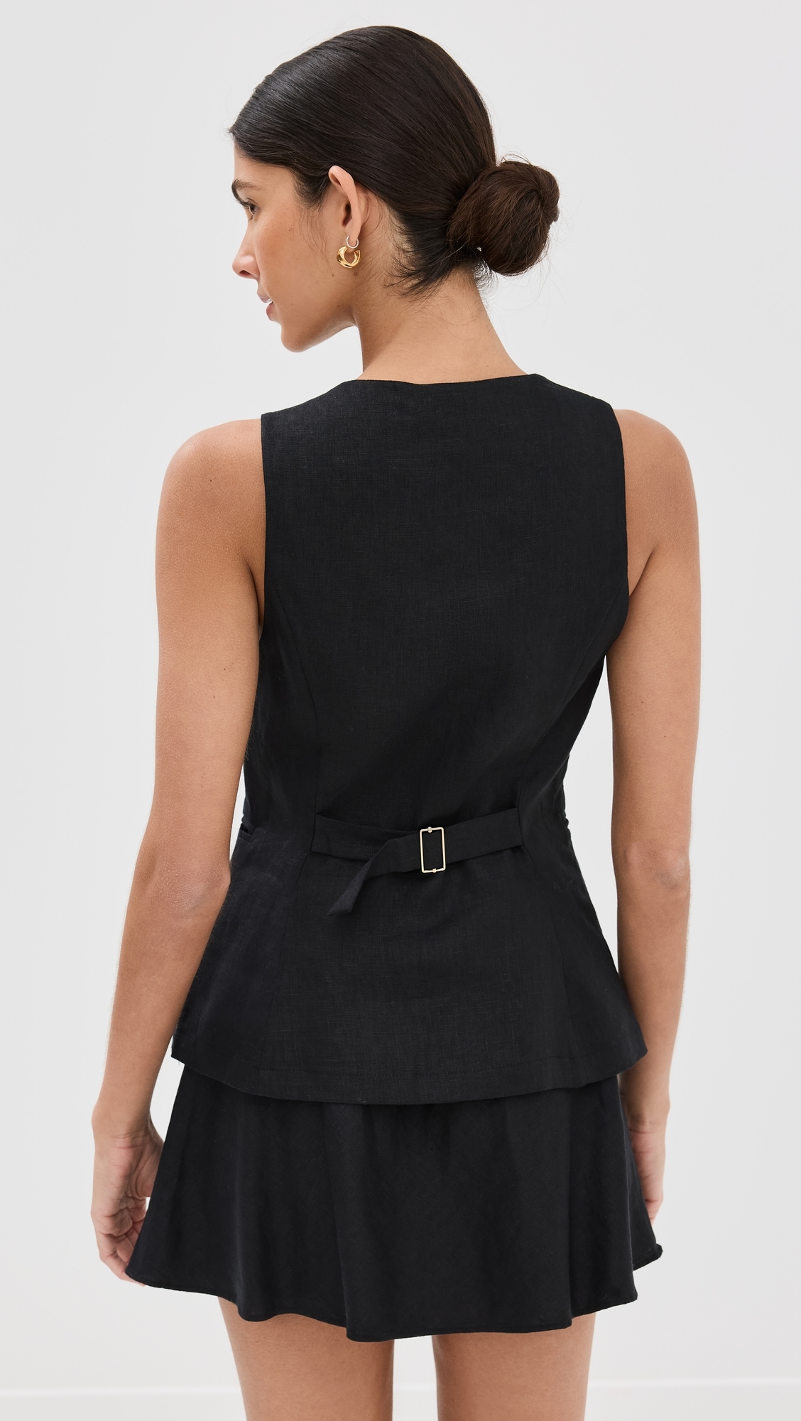 Aspen Linen Top Black