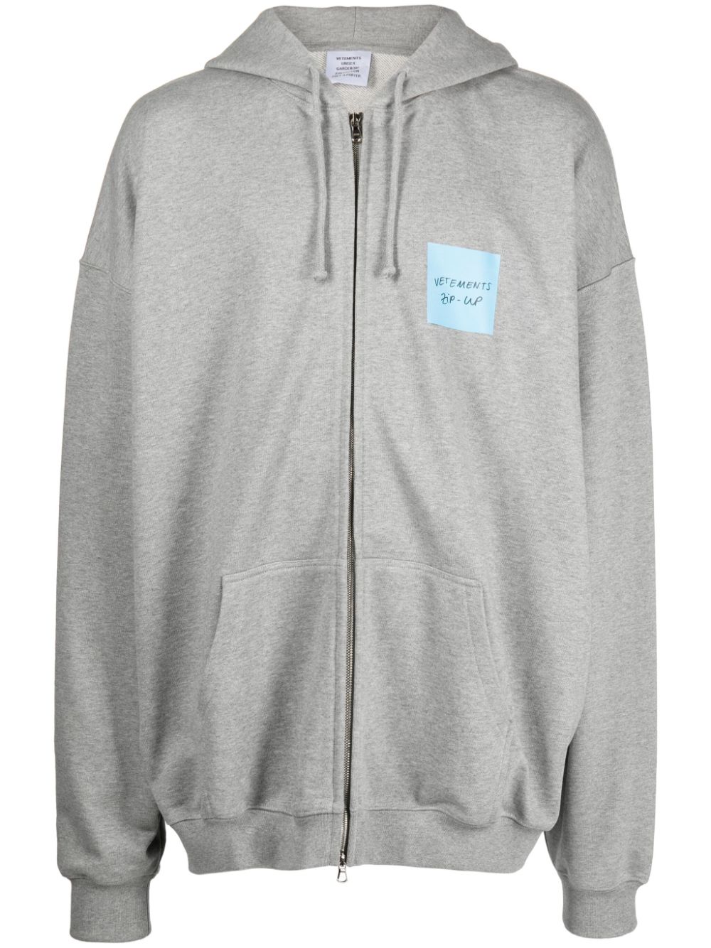 베트멍 남성 logo-print zip-up hoodie - Grey UE54HD440G