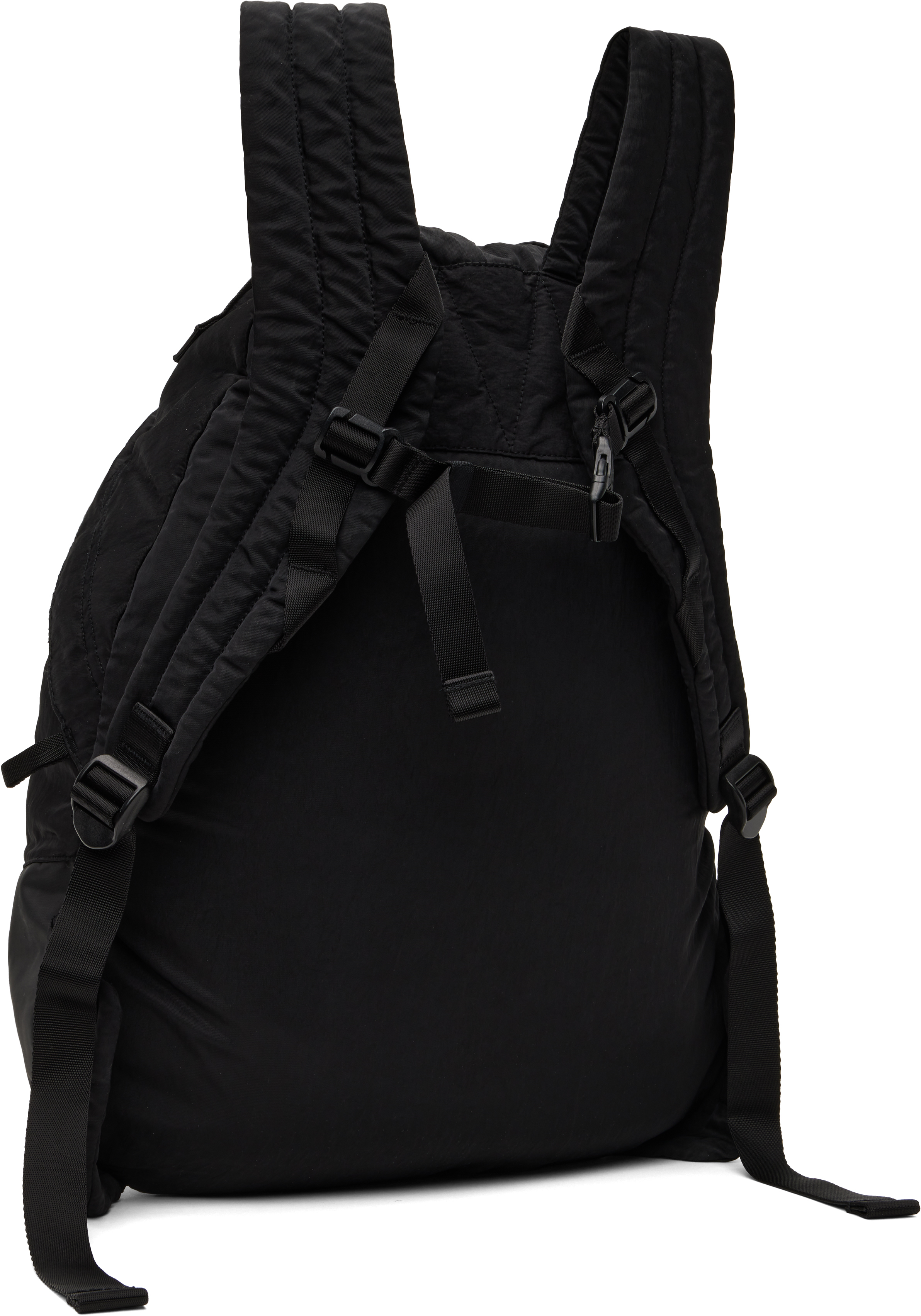 C. P. Company Black Nylon B Rounded Backpack