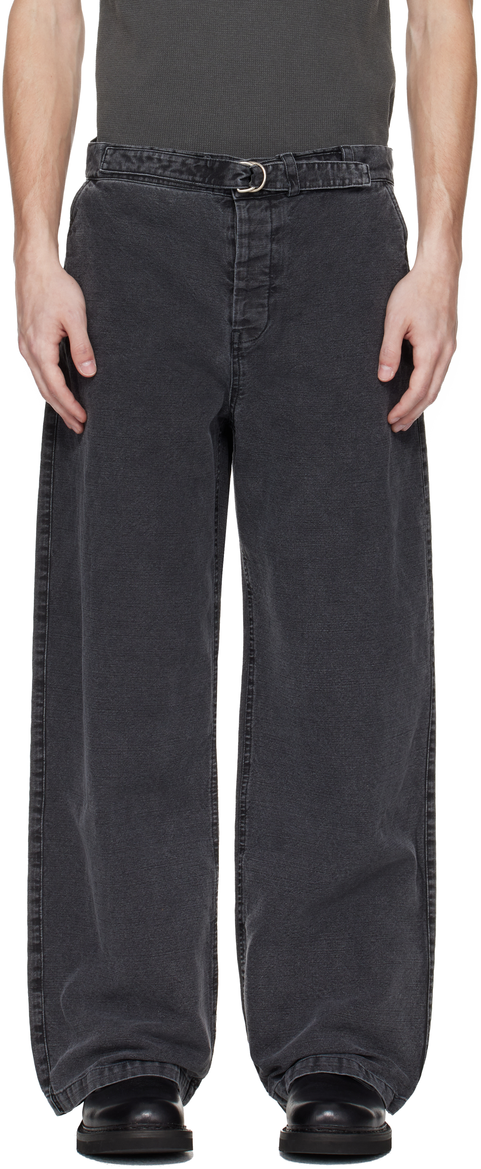 OUR LEGACY Gray Stern Chino Trousers