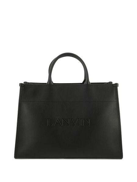 Lanvin Logo Embossed Top Handle Bag