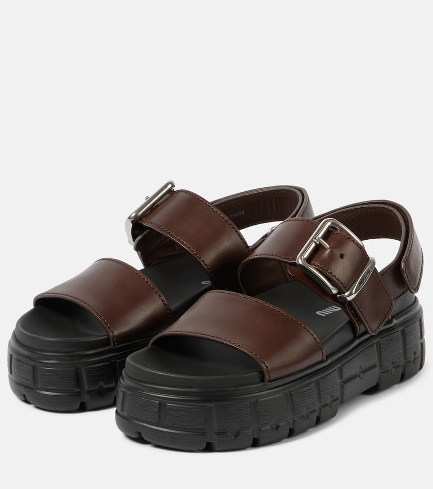 Miu Miu 50 leather platform sandals