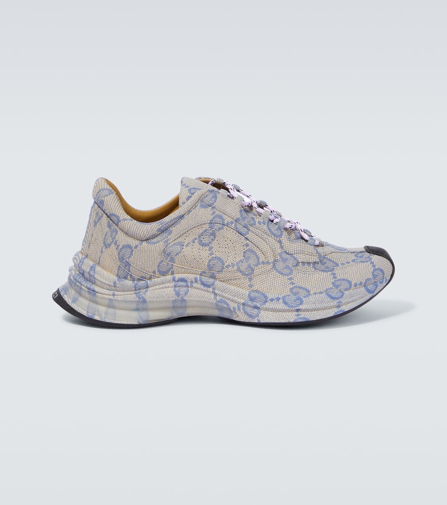 Run Printed Leather Sneakers in White - Gucci