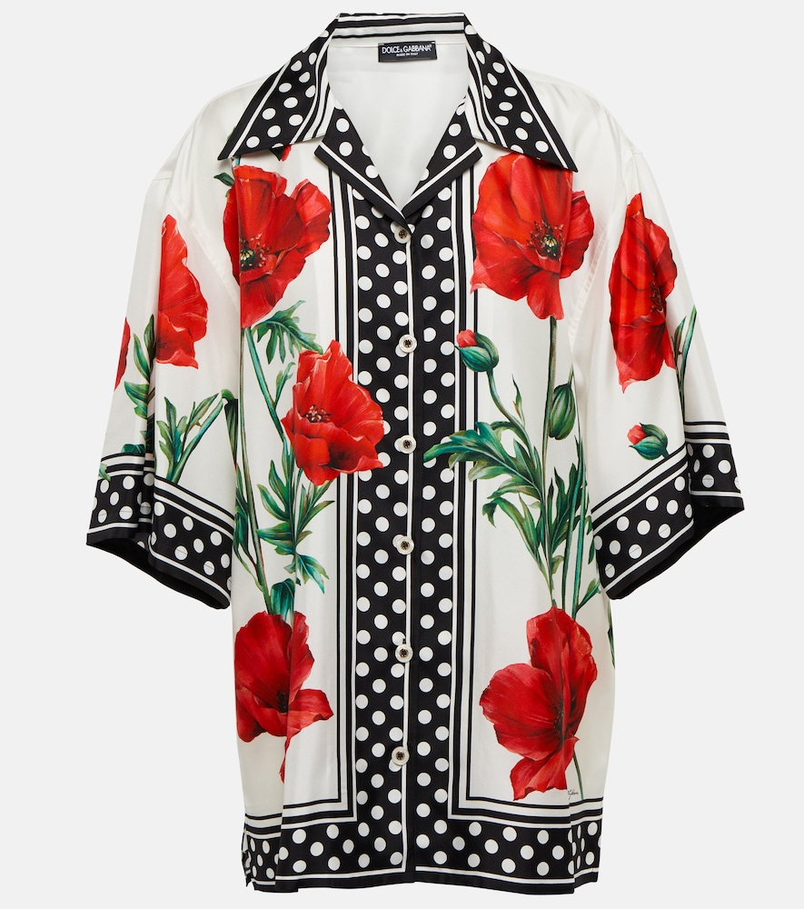 Dolce & Gabbana フローラルシルクオーバーサイズシャツ - Realry