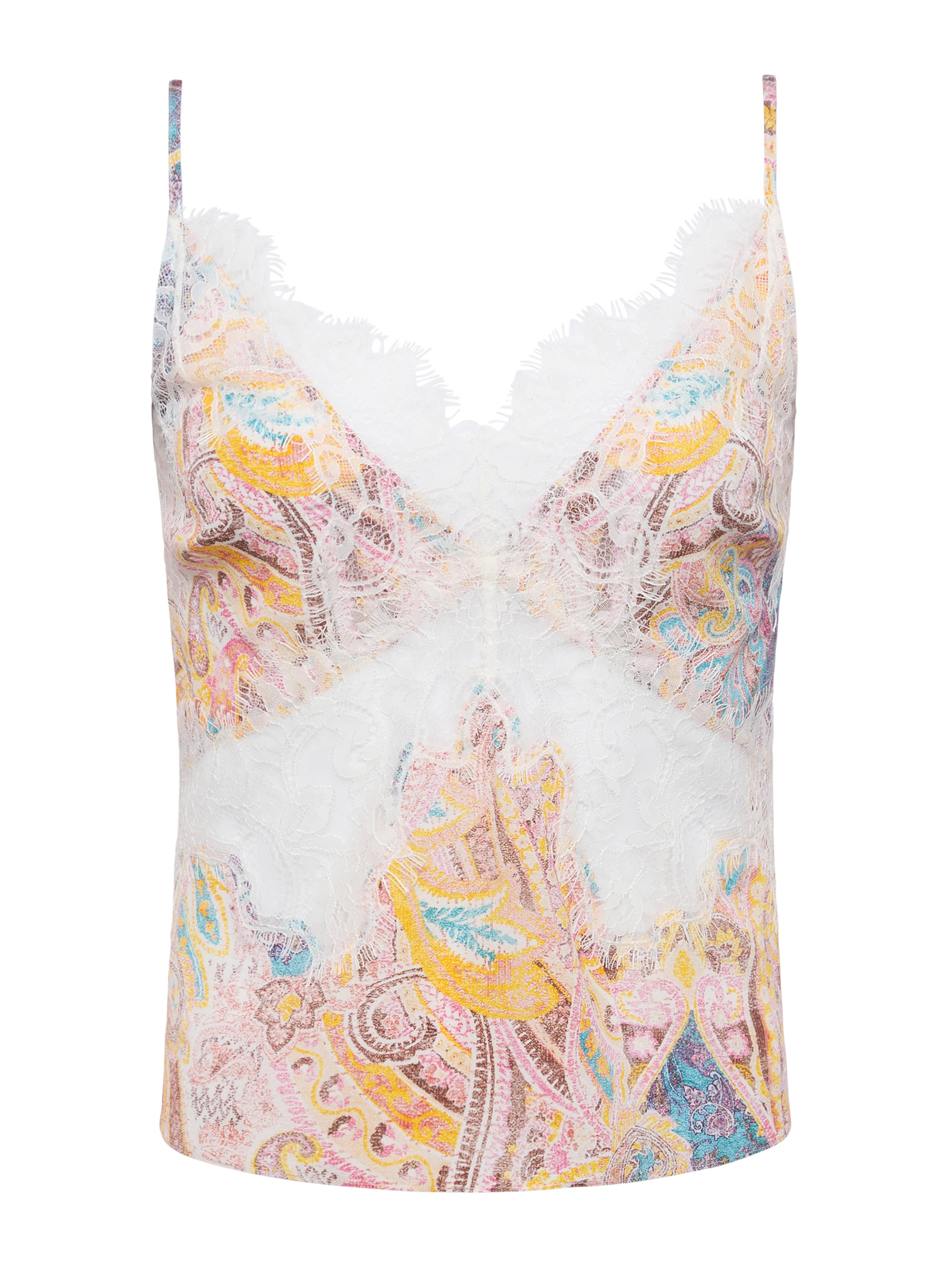 Kilah Silk Lace Camisole In Multi Western Paisley