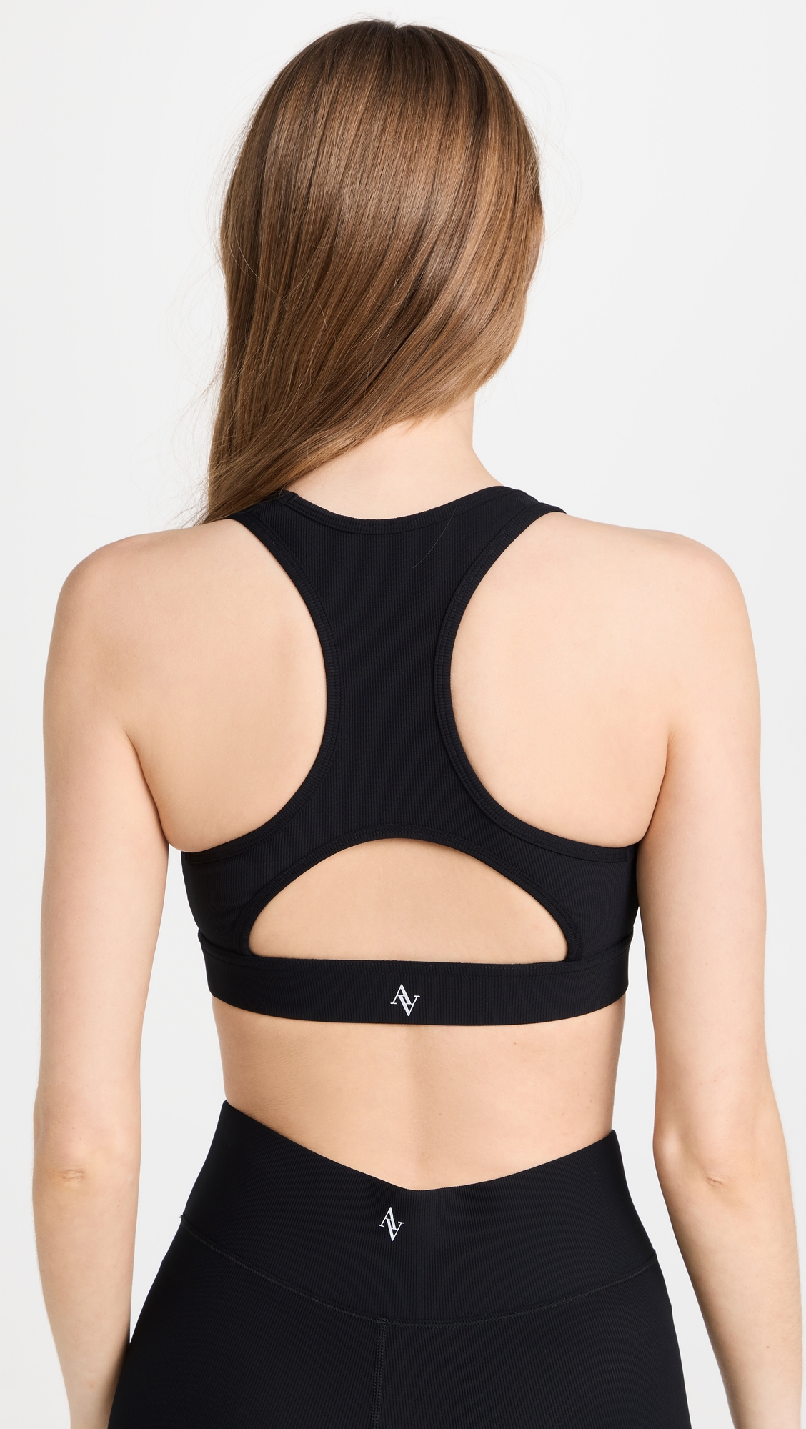 Rib Front Row Bra Black Rib