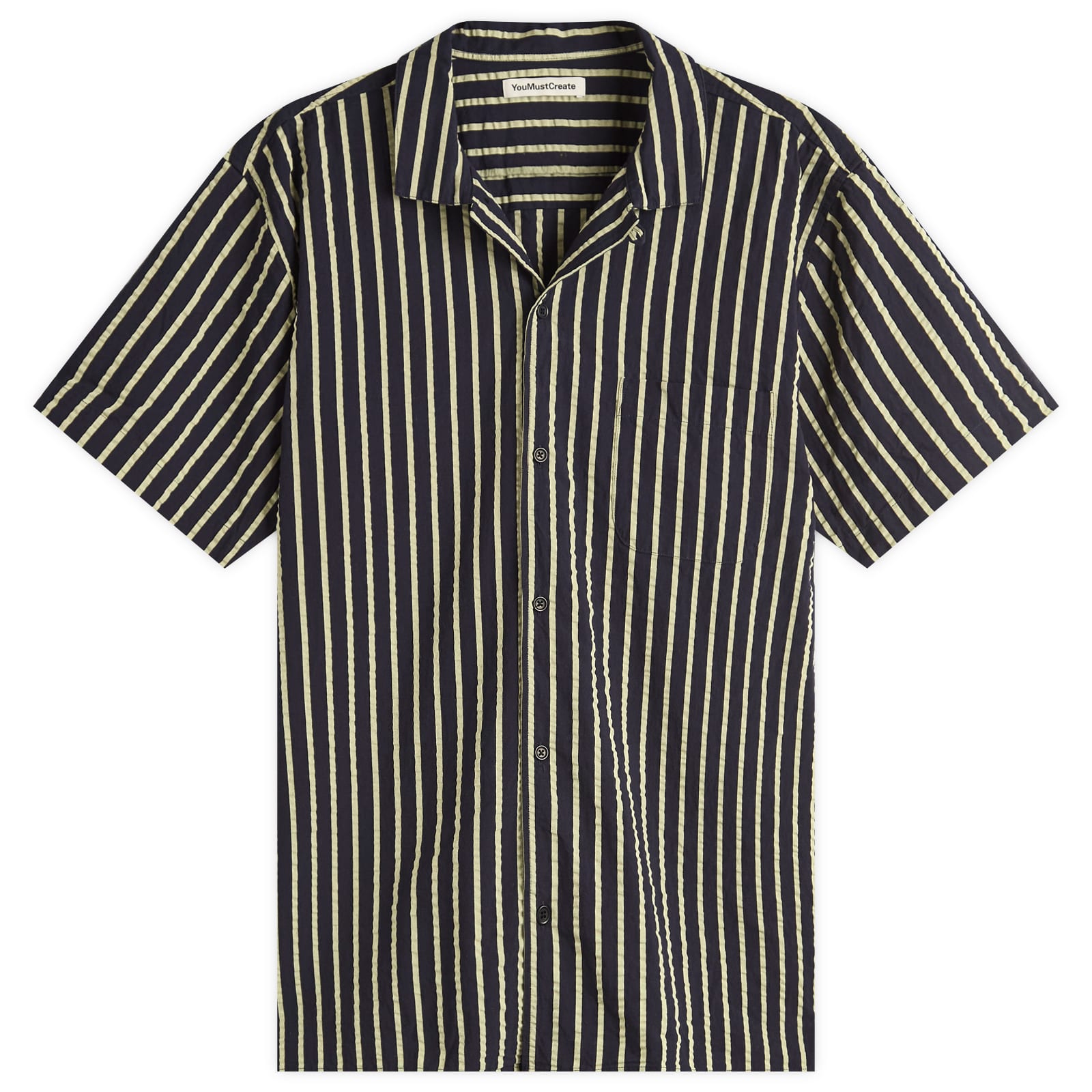 Men's Malick Seersucker Stripe Vacation Shirt Navy/Yellow