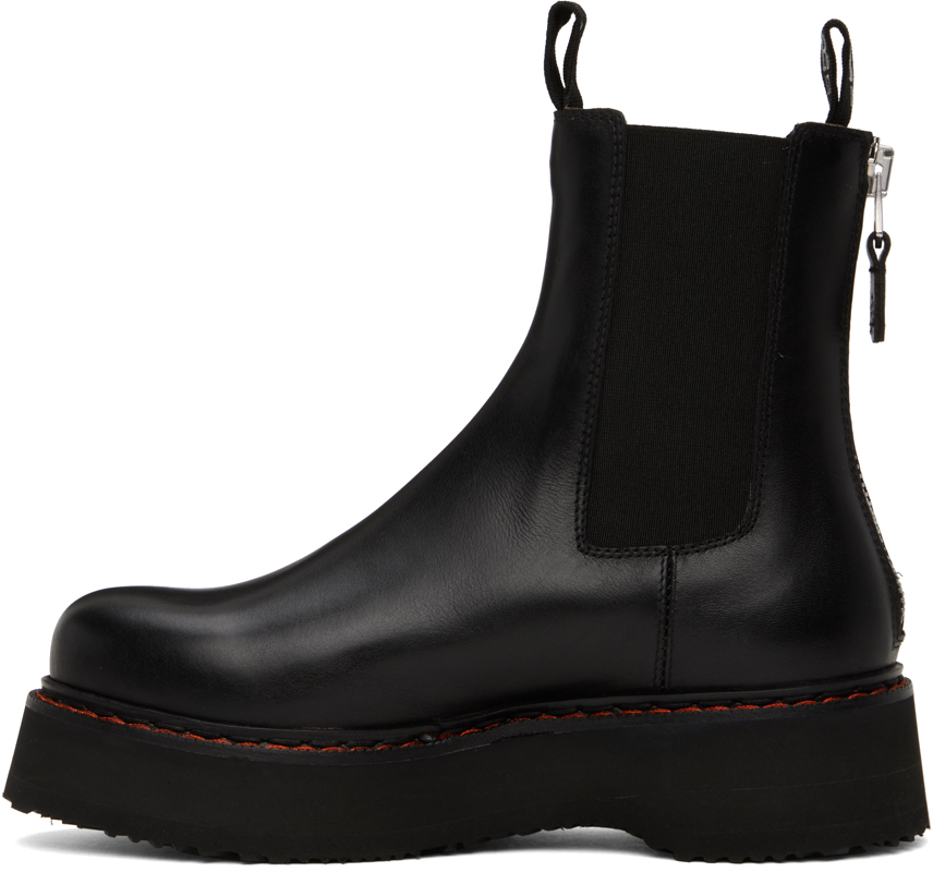 R13 Black Single Stack Chelsea Boots