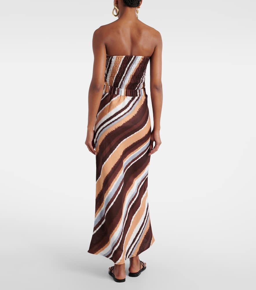 Dalicenca striped linen maxi skirt