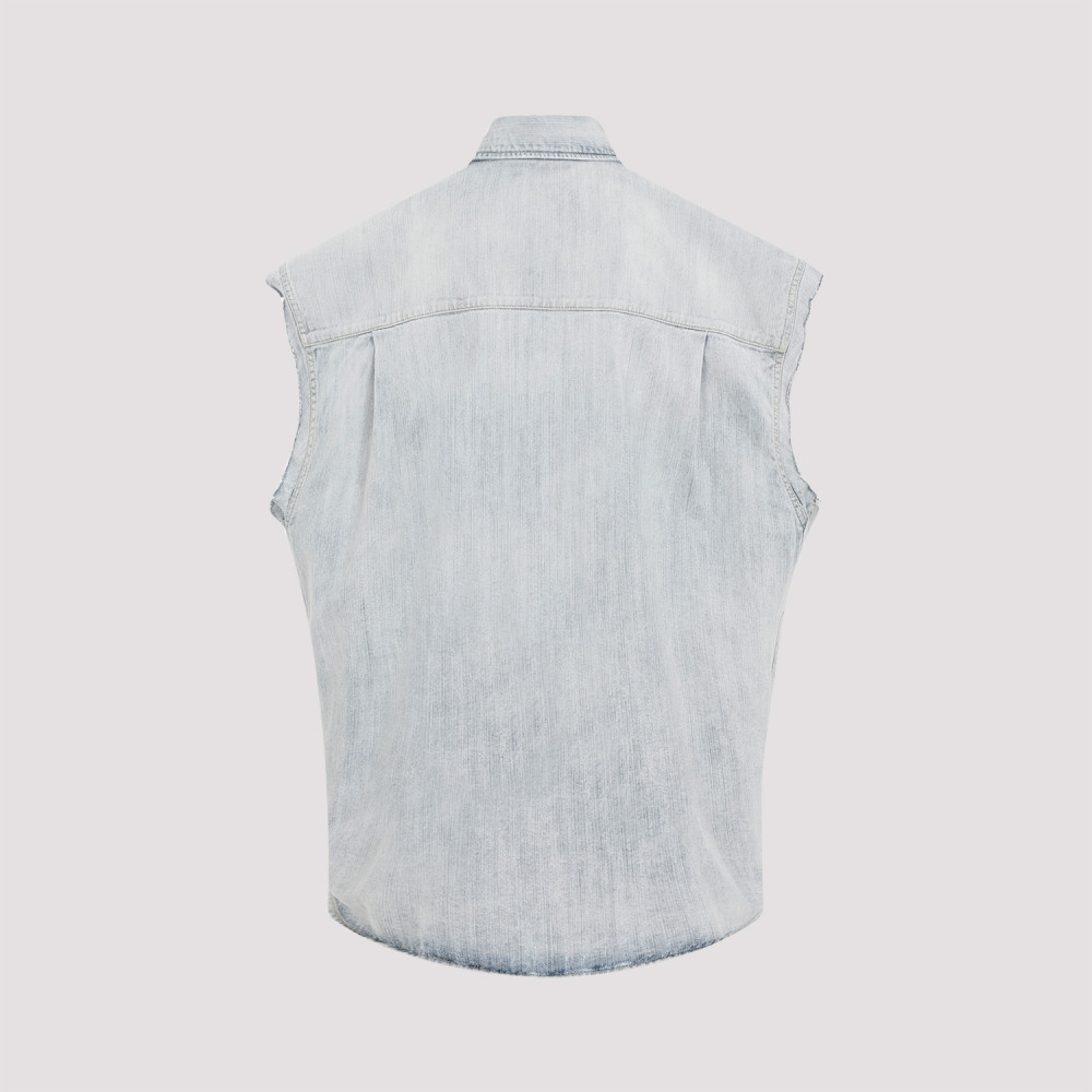 Light Blue Ripped Shirt