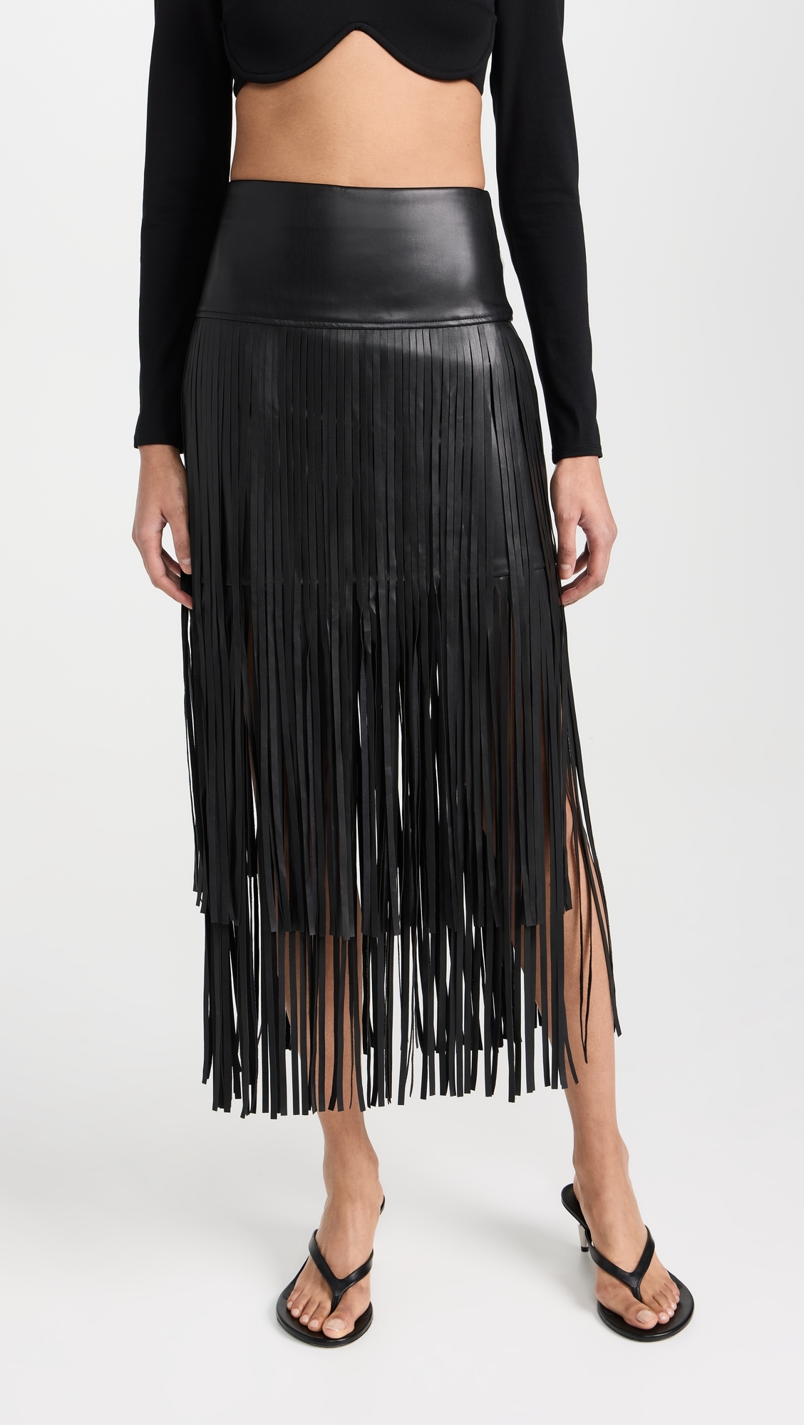Karolina Fringe Skirt Black
