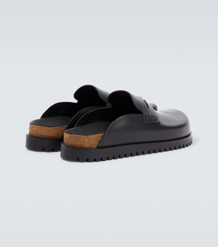 Medusa logo leather mules