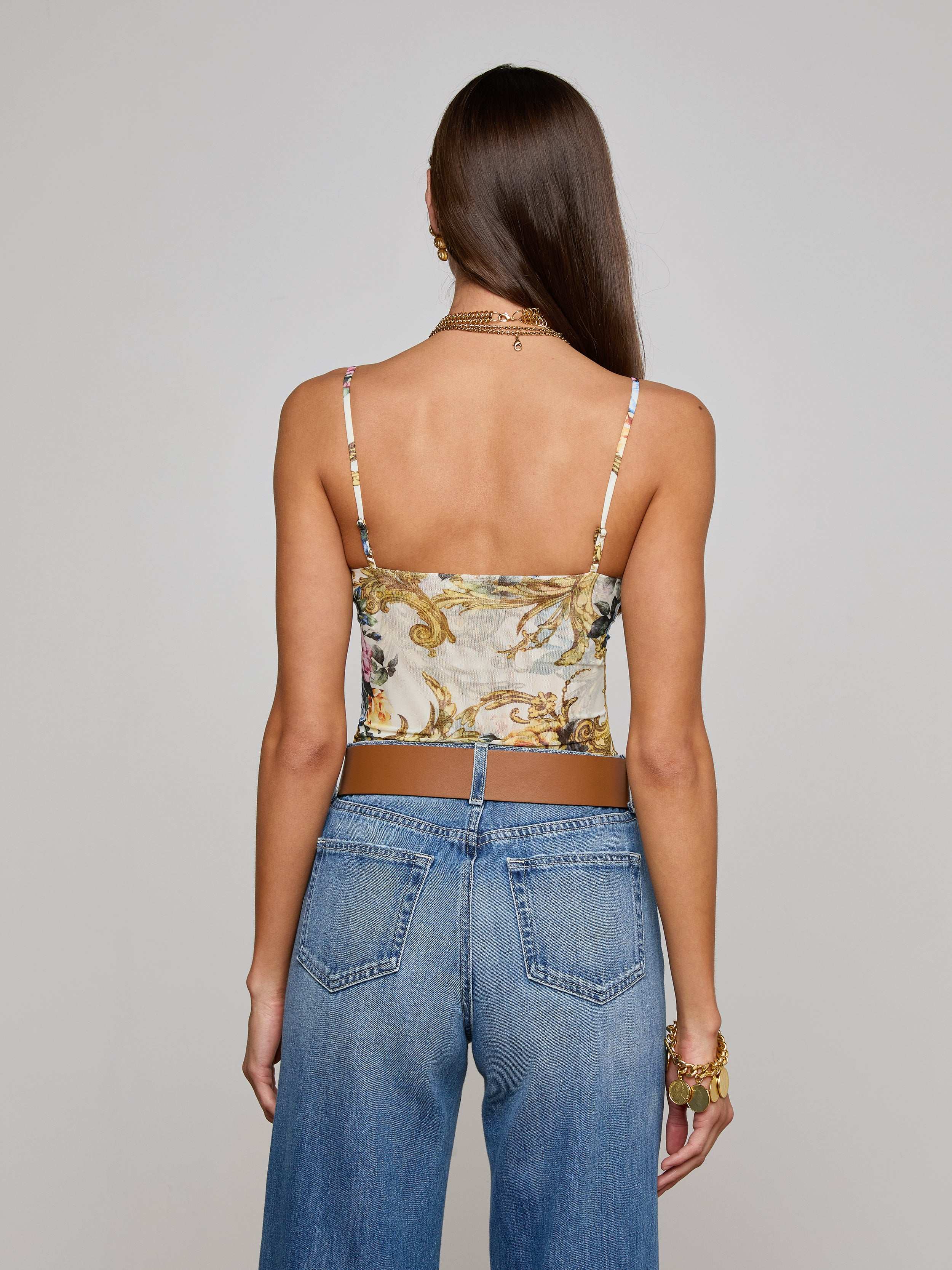 Elowen Underwire Bodysuit In Vintage White Small Floral Baroque