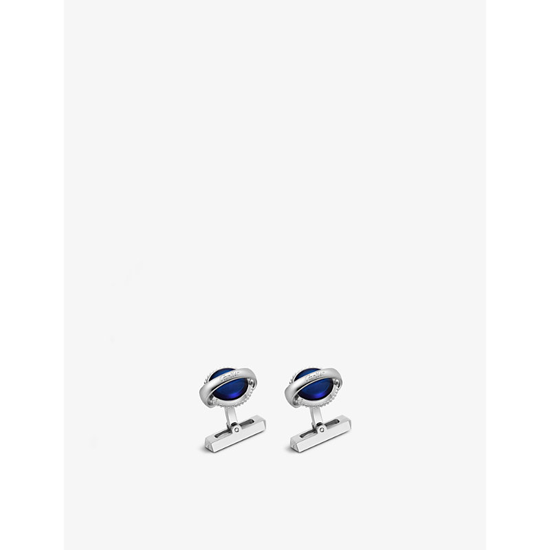 까르띠에 남성 Mens Silver Ballon Bleu de Palladium-plated Sterling-silver Cufflinks 