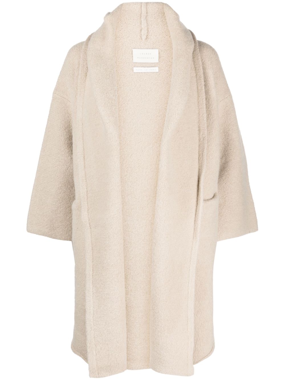 로렌 마누지안 여성 alpaca wool-blend hooded coat - Neutrals AW23C1069Y102