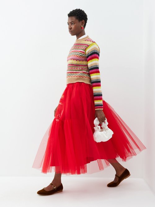 Molly Goddard Ula panelled tulle midi skirt - Realry: A global