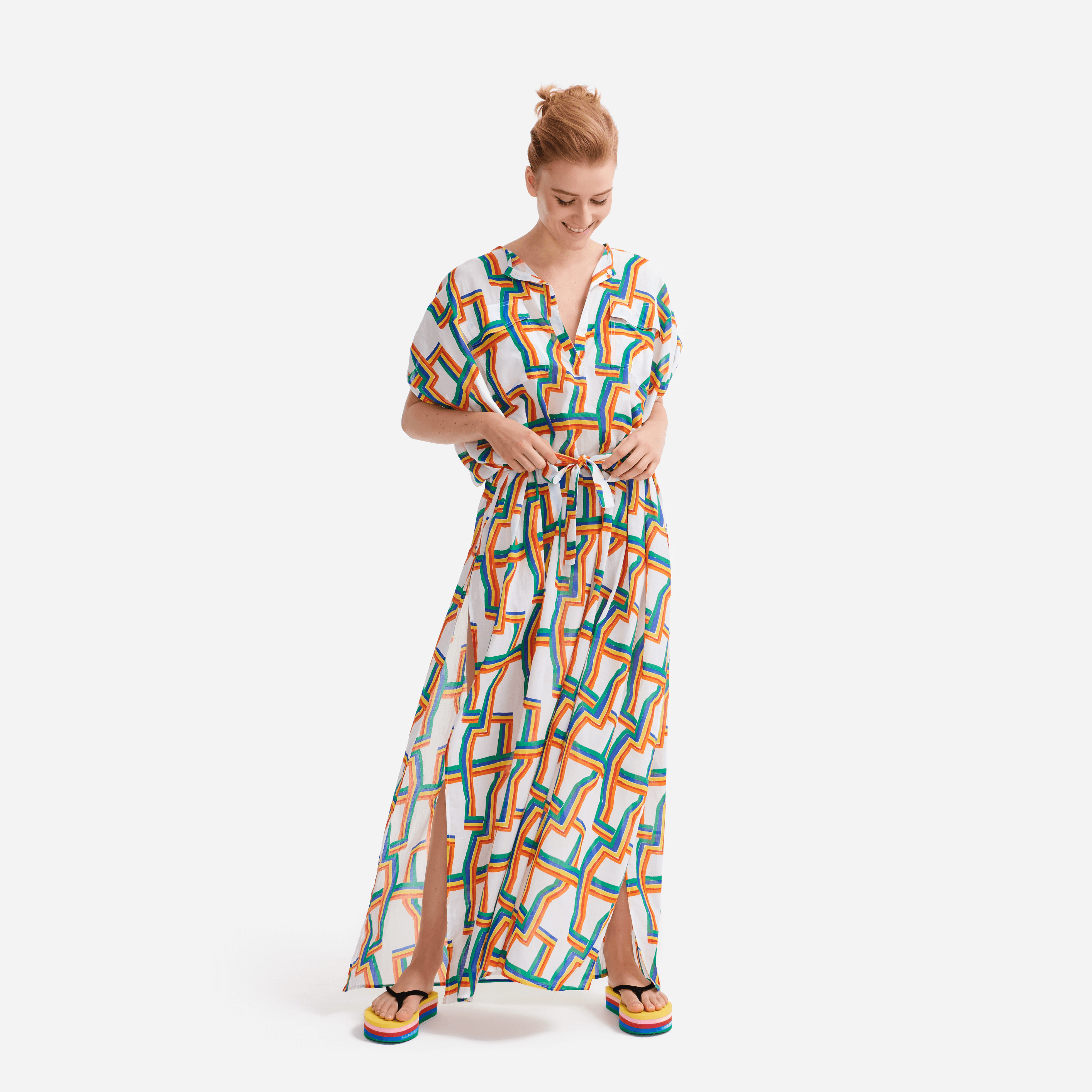 Women Long Cover-up In Cotton Voile Africain - X Jcc+ - Limited Edition - Cover-up - Cibille - White