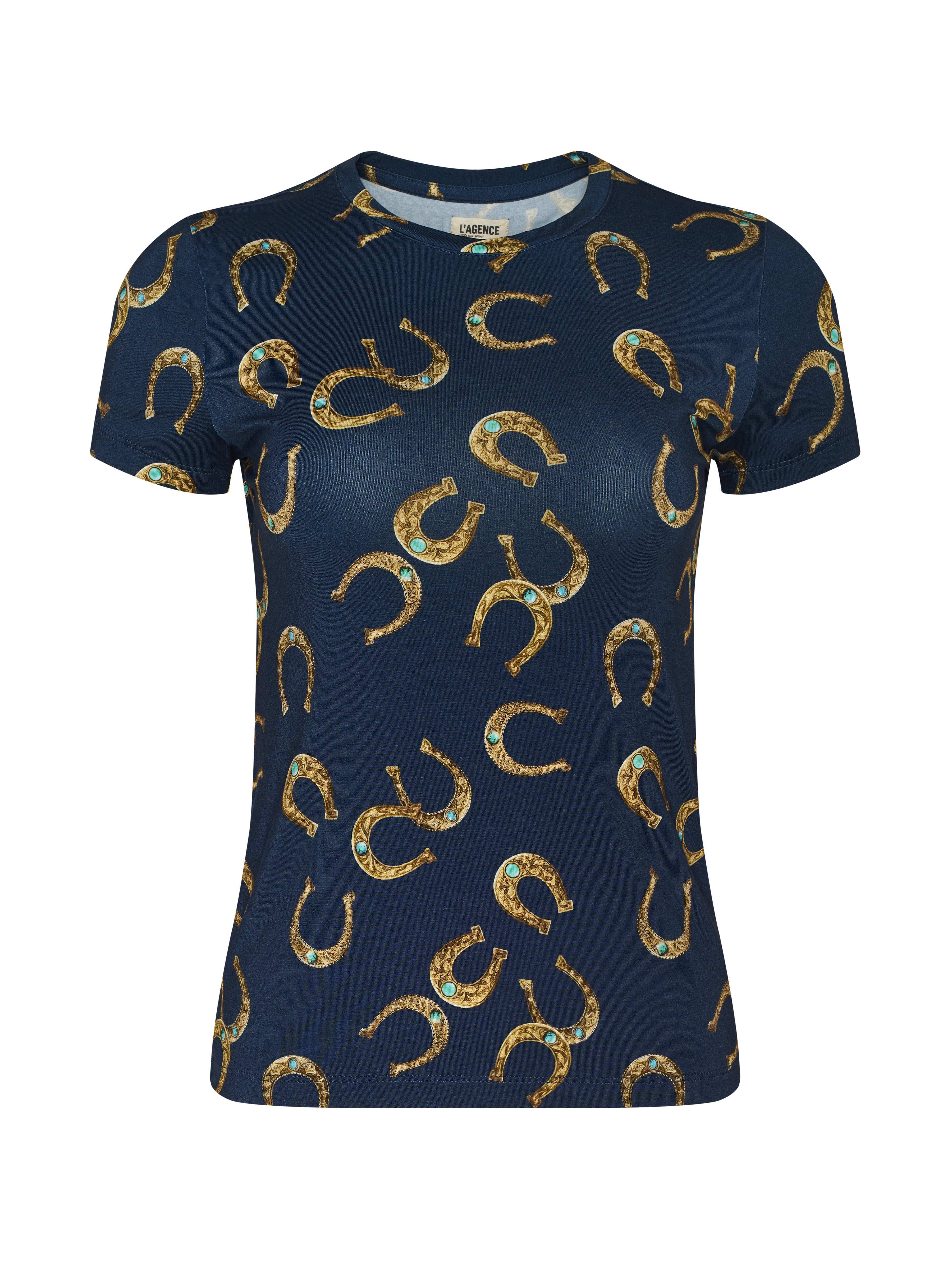 Ressi Fitted T-Shirt In Midnight Multi Horseshoe