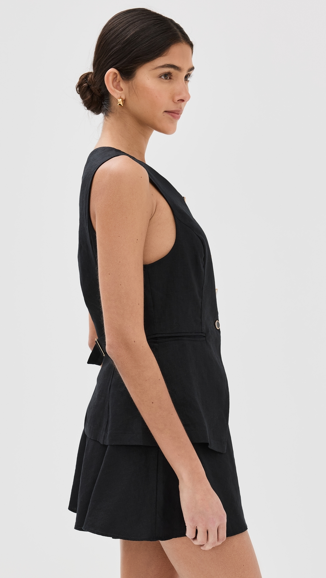 Aspen Linen Top Black