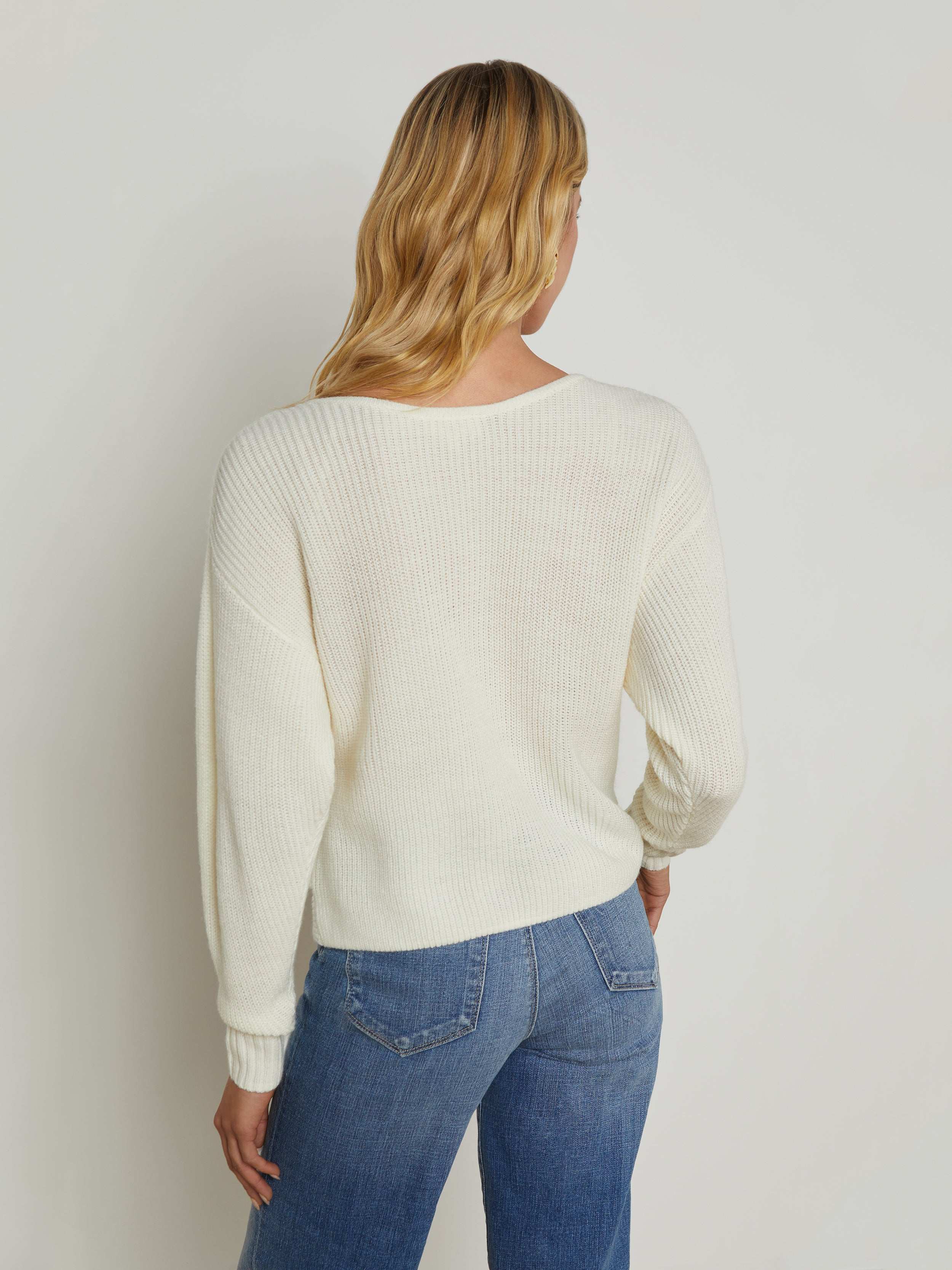 Antonella Crossover Sweater In Ivory