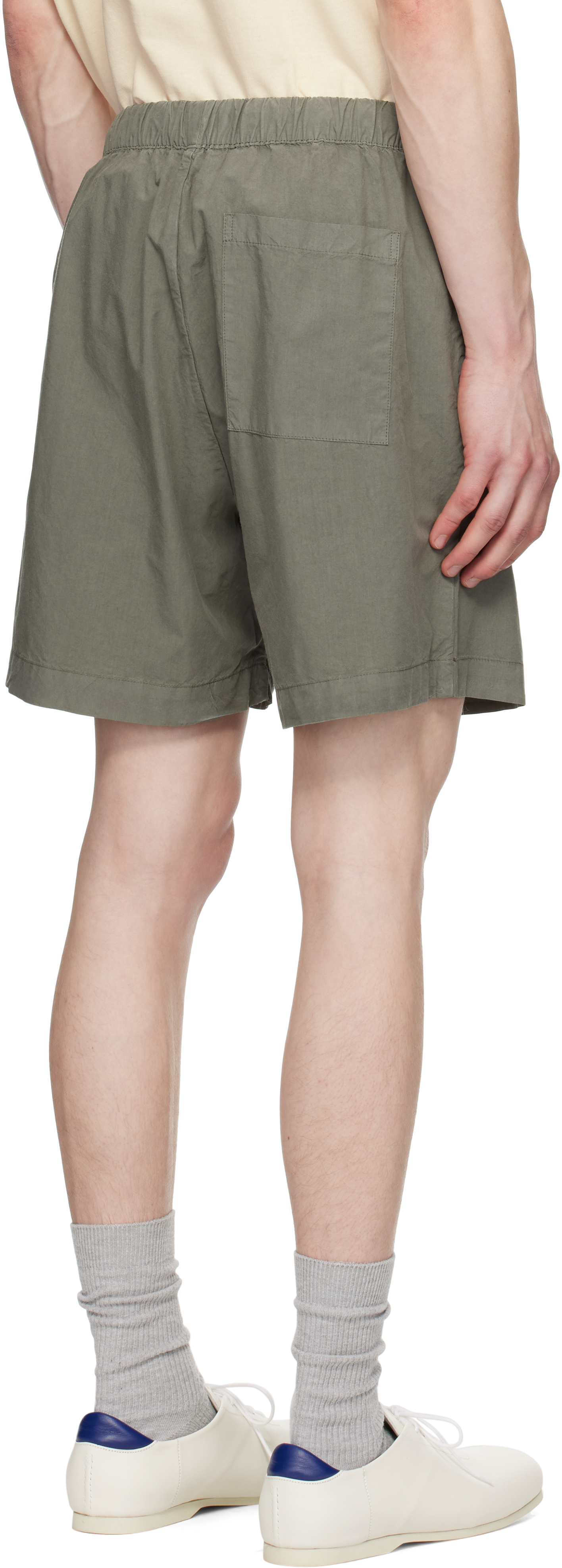 Gray Per Cotton Tencel Shorts