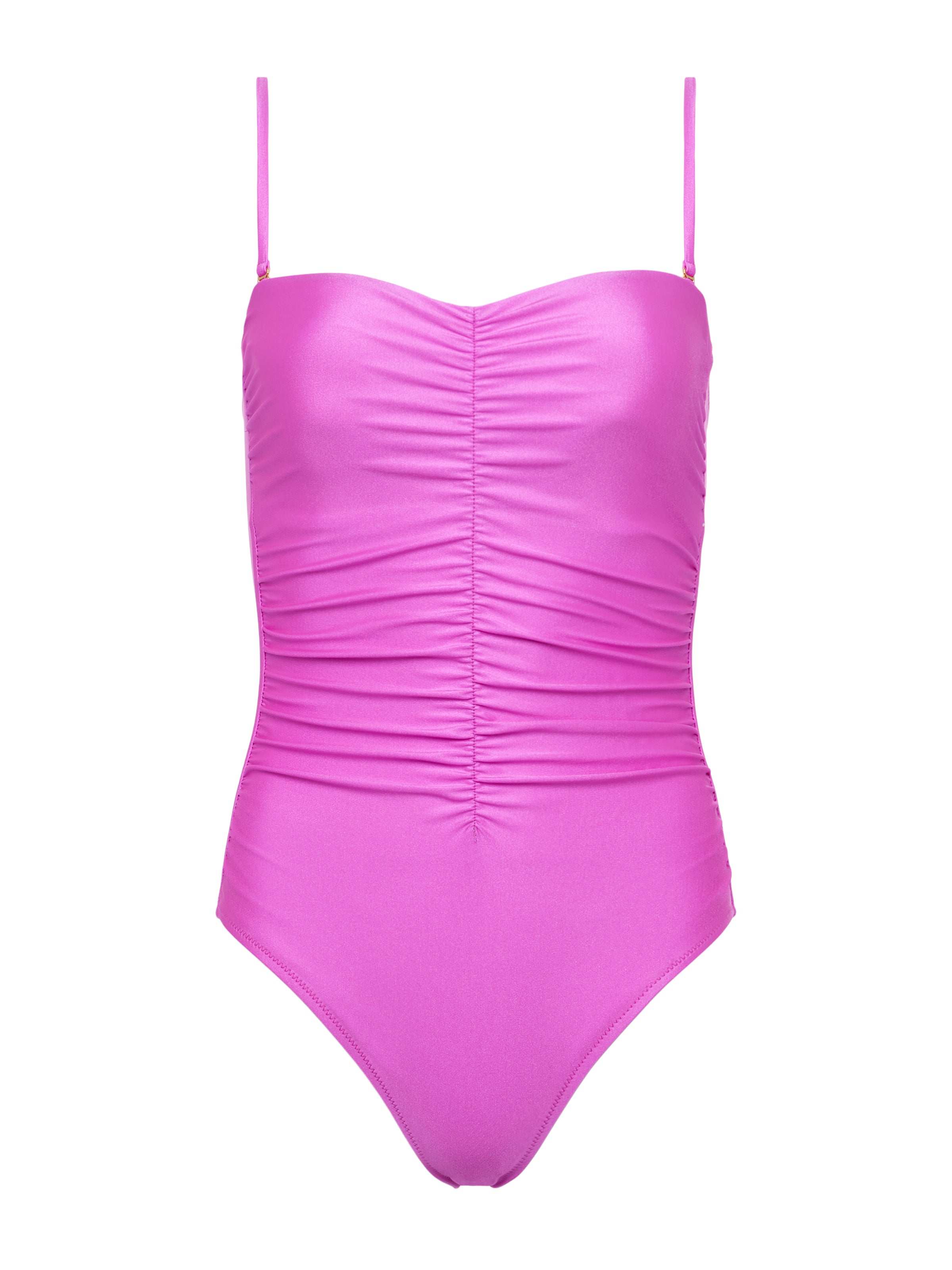 Aubrey Ruched One-Piece Swimsuit In Orchid