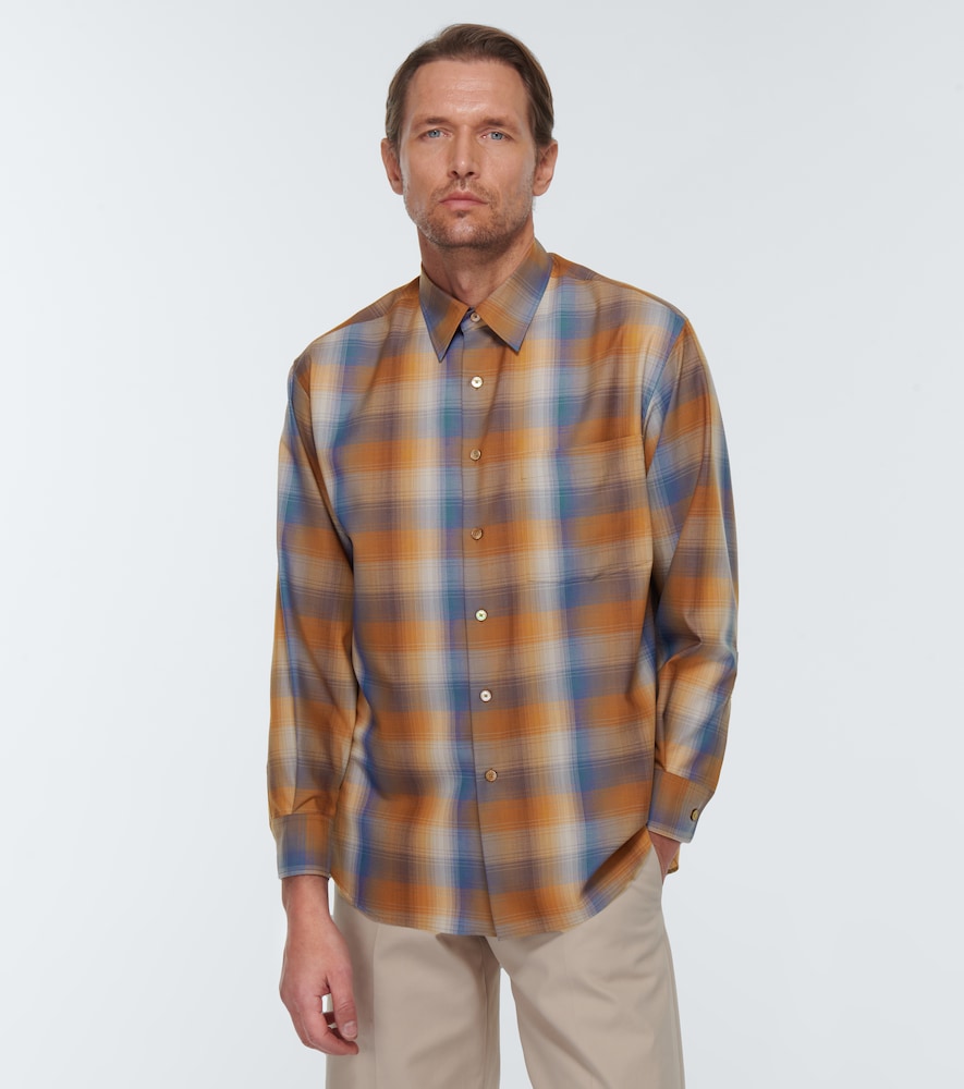 Auralee Checked wool shirt   Realry: A global fashion sites aggregator