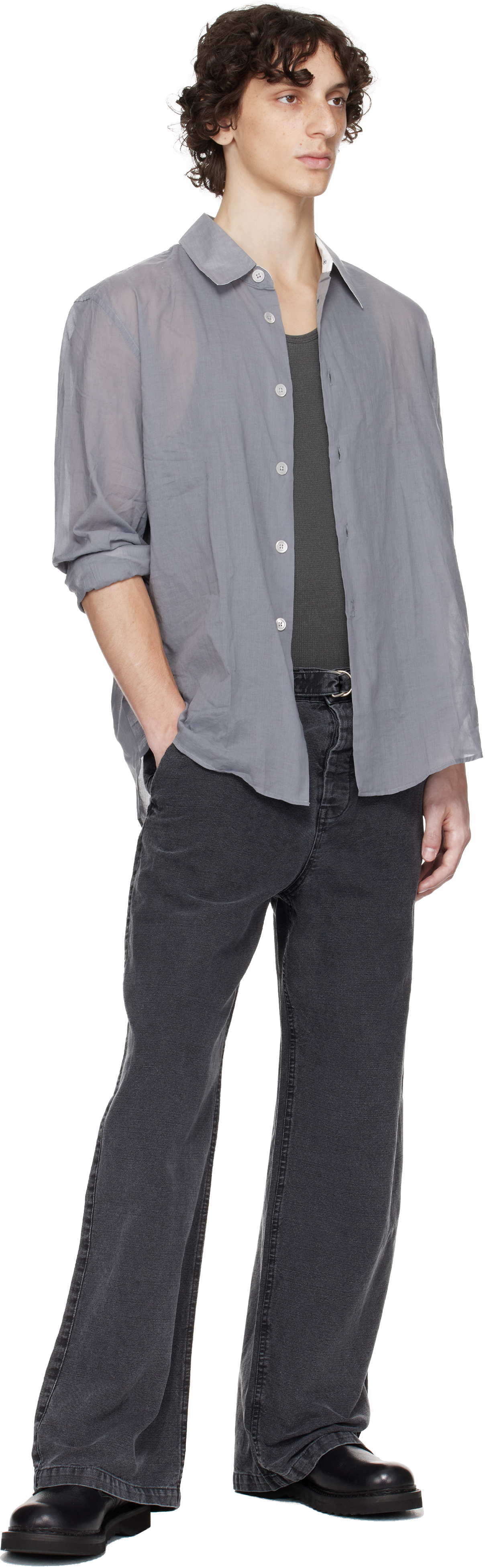 OUR LEGACY Gray Stern Chino Trousers