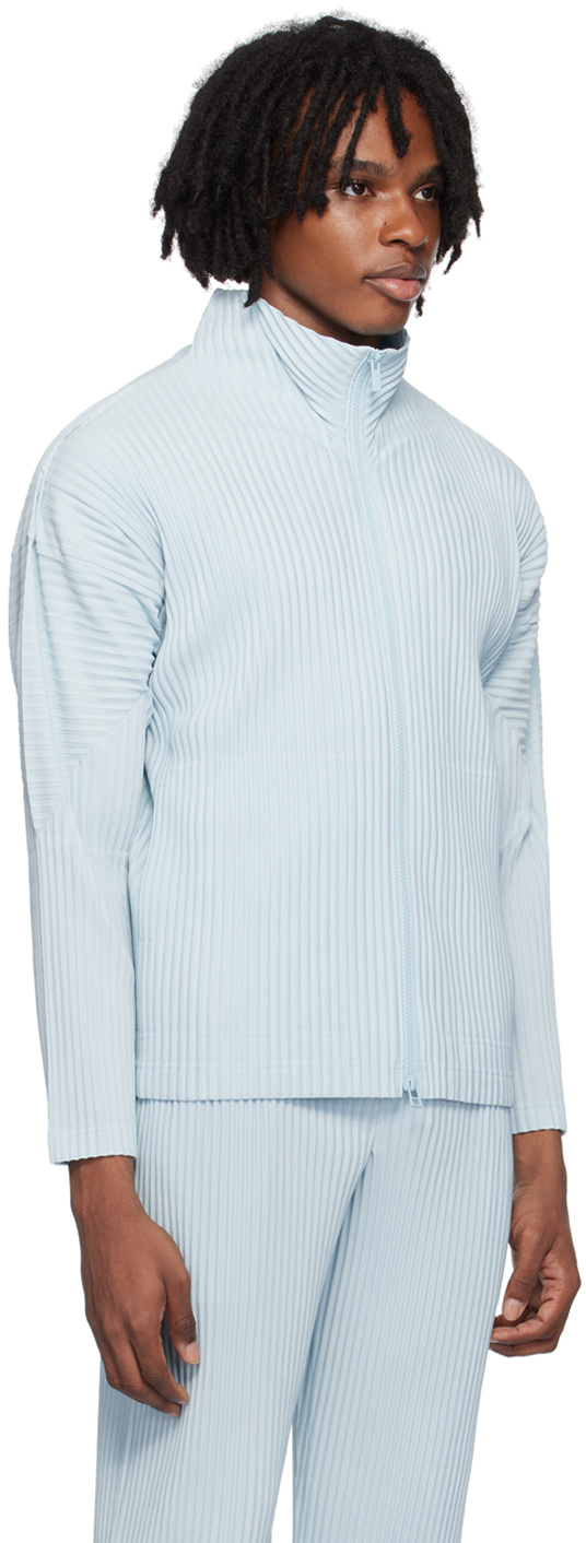 Blue Color Pleats Jacket