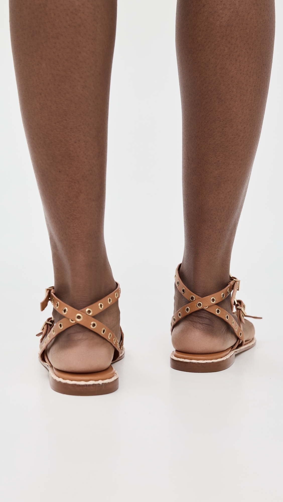 Schutz Annete Flat Sandals Cuoio Brown