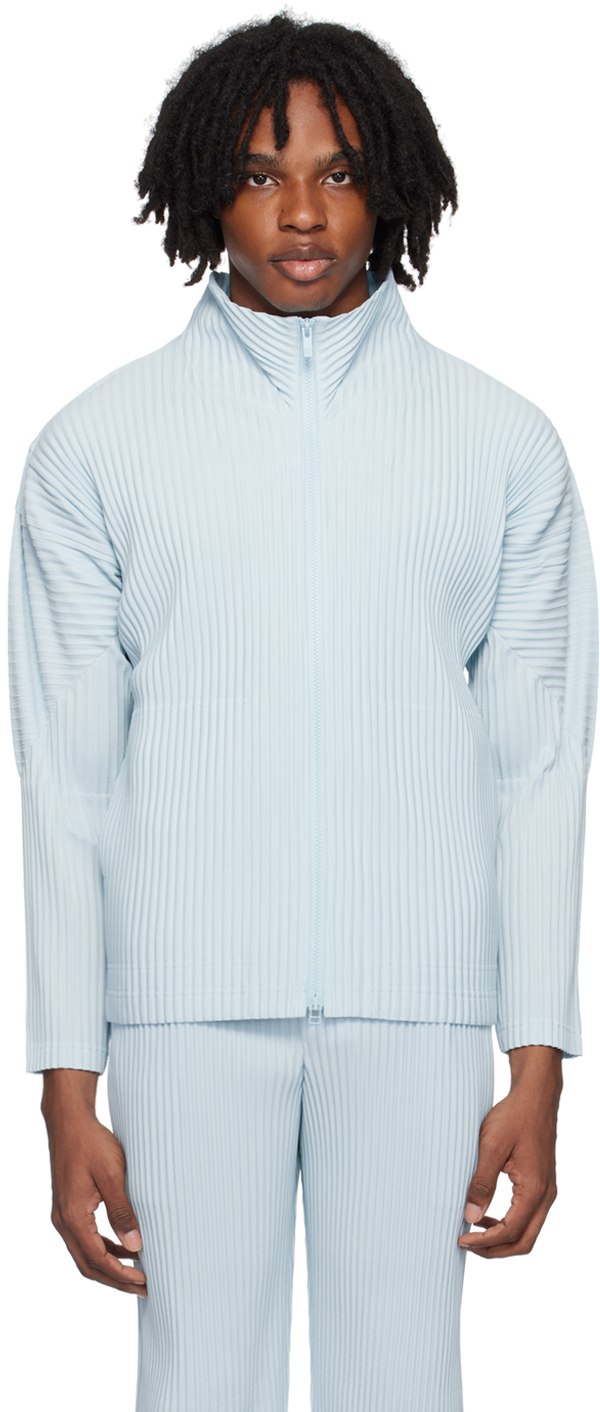 Blue Color Pleats Jacket