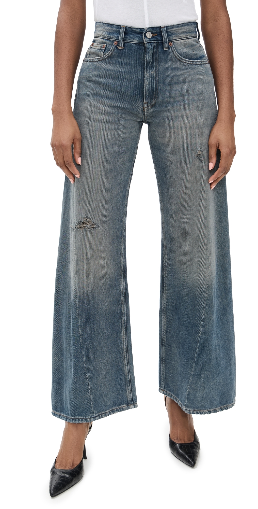 5 Pocket Denim Jeans Grey Blue