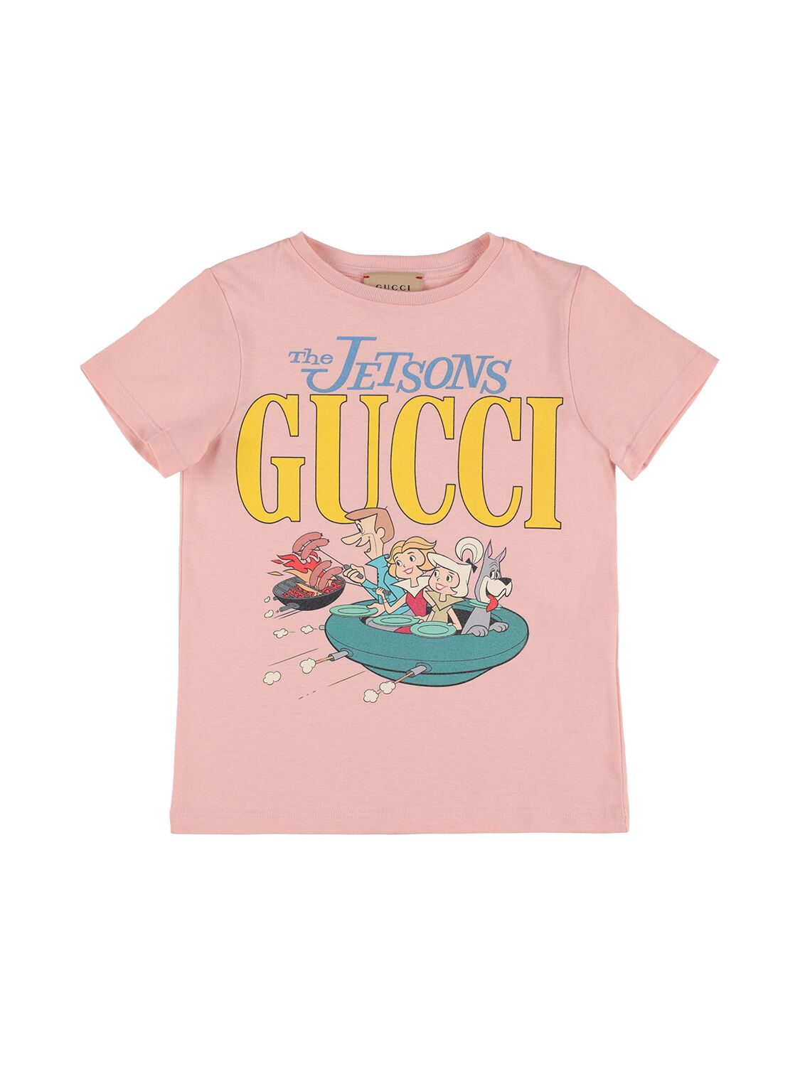 Printed Cotton Jersey T Shirt in Pink - Gucci