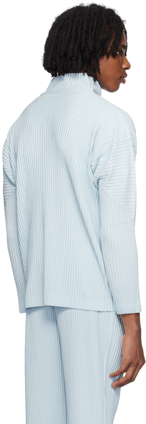 Blue Color Pleats Jacket