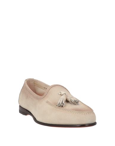 Santoni Goodyear Man Loafers Beige Size 8 Leather