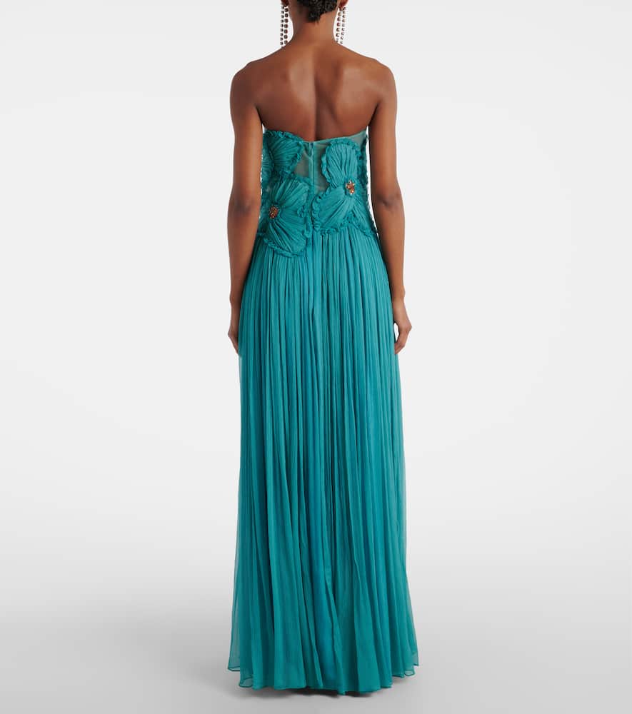 Adamaris crystal-embellished strapless gown