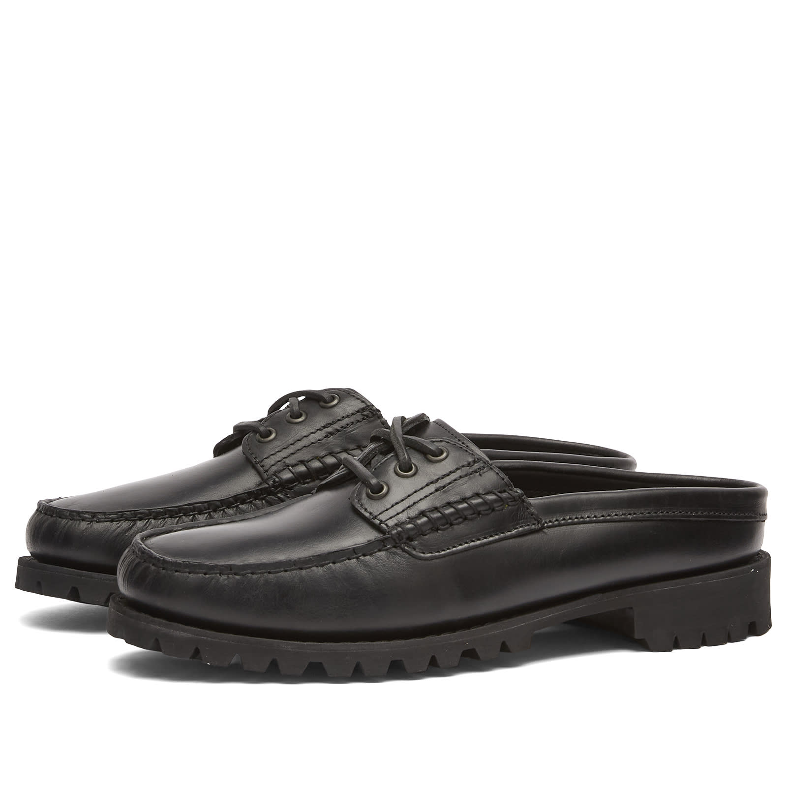 Men's 3 Eye Mule Black Full Grain