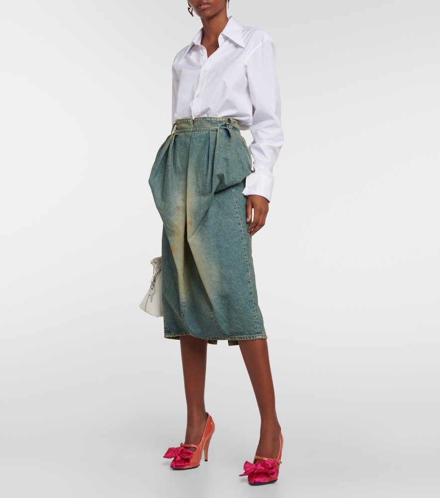 Tabi Monster satin bow 110 pumps