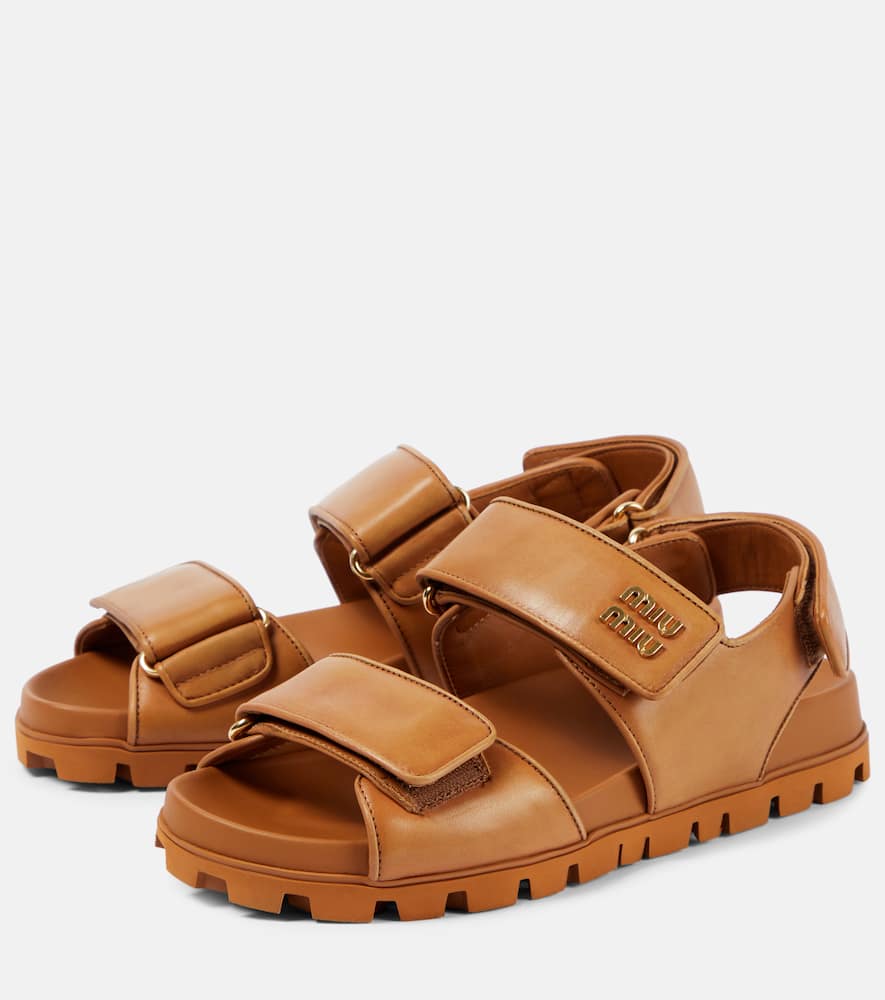 Logo leather sandals