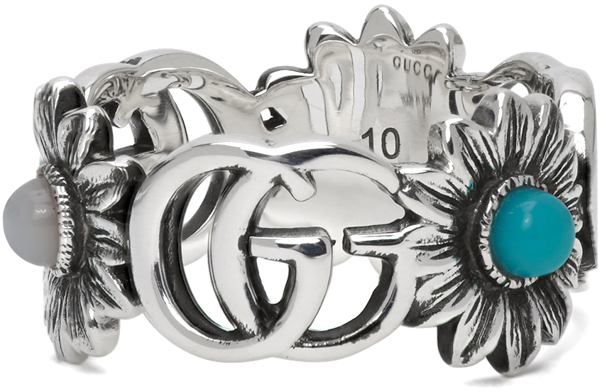 gucci silver flower ring