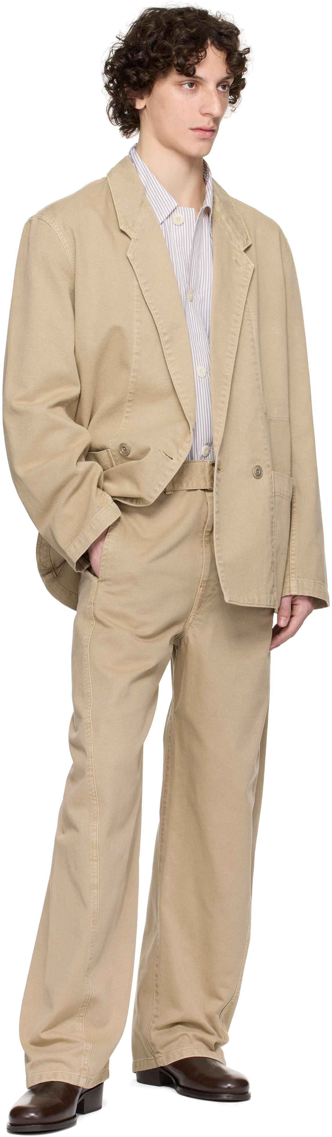 Taupe Twisted Belted Jeans