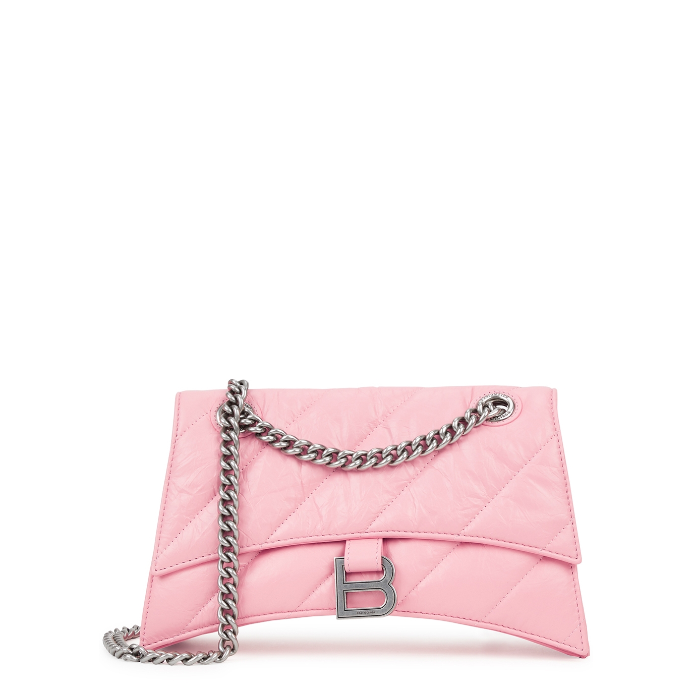 Crush Mini Quilted Leather Crossbody Bag in Pink - Balenciaga