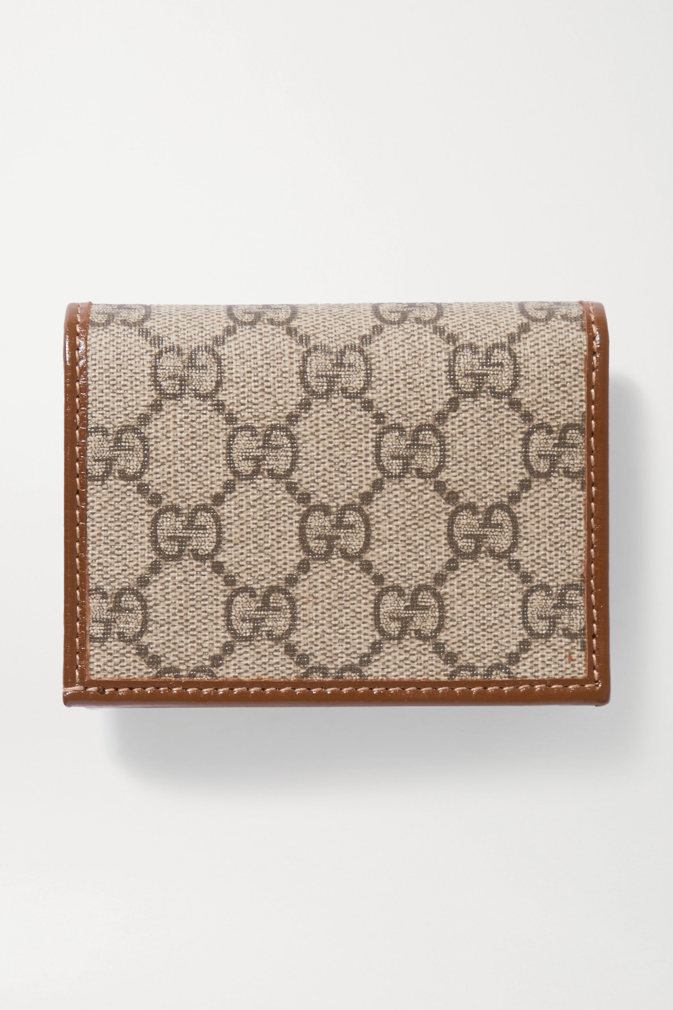 GUCCI Horsebit 1955 leather-trimmed printed coated-canvas wallet