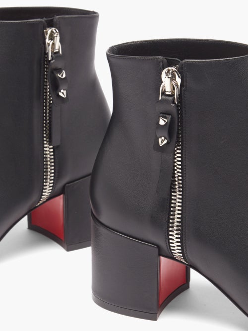 Christian Louboutin Ziptotal 55 Leather Ankle Boots in Black