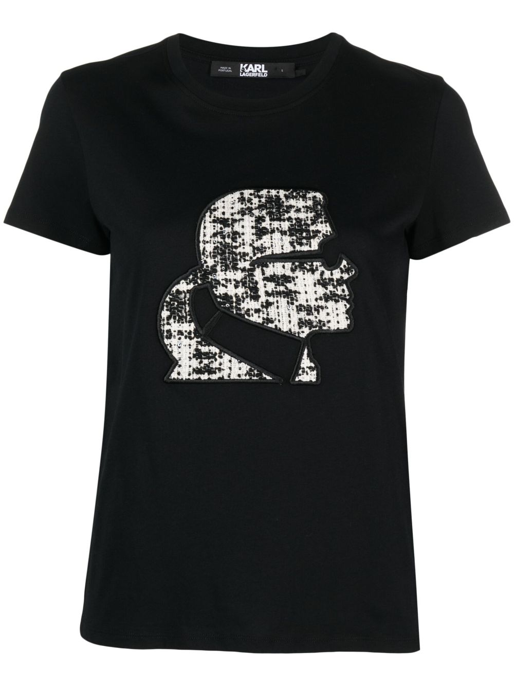 카를 라거펠트 여성 logo-patch organic-cotton T-shirt - Black 236W1719999